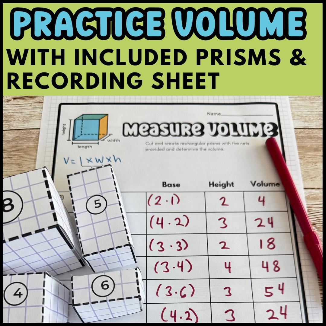 Rectangular Prism Project Volume of Rectangular Prisms Robot Activity Project and Hands-on ...