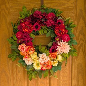 Wreath for Front Door Decor Peony Summer Wreath Home Decor Housewarming Gift Outdoor Decor Home Accent Floral Wreath Farmhouse Decor Rustic