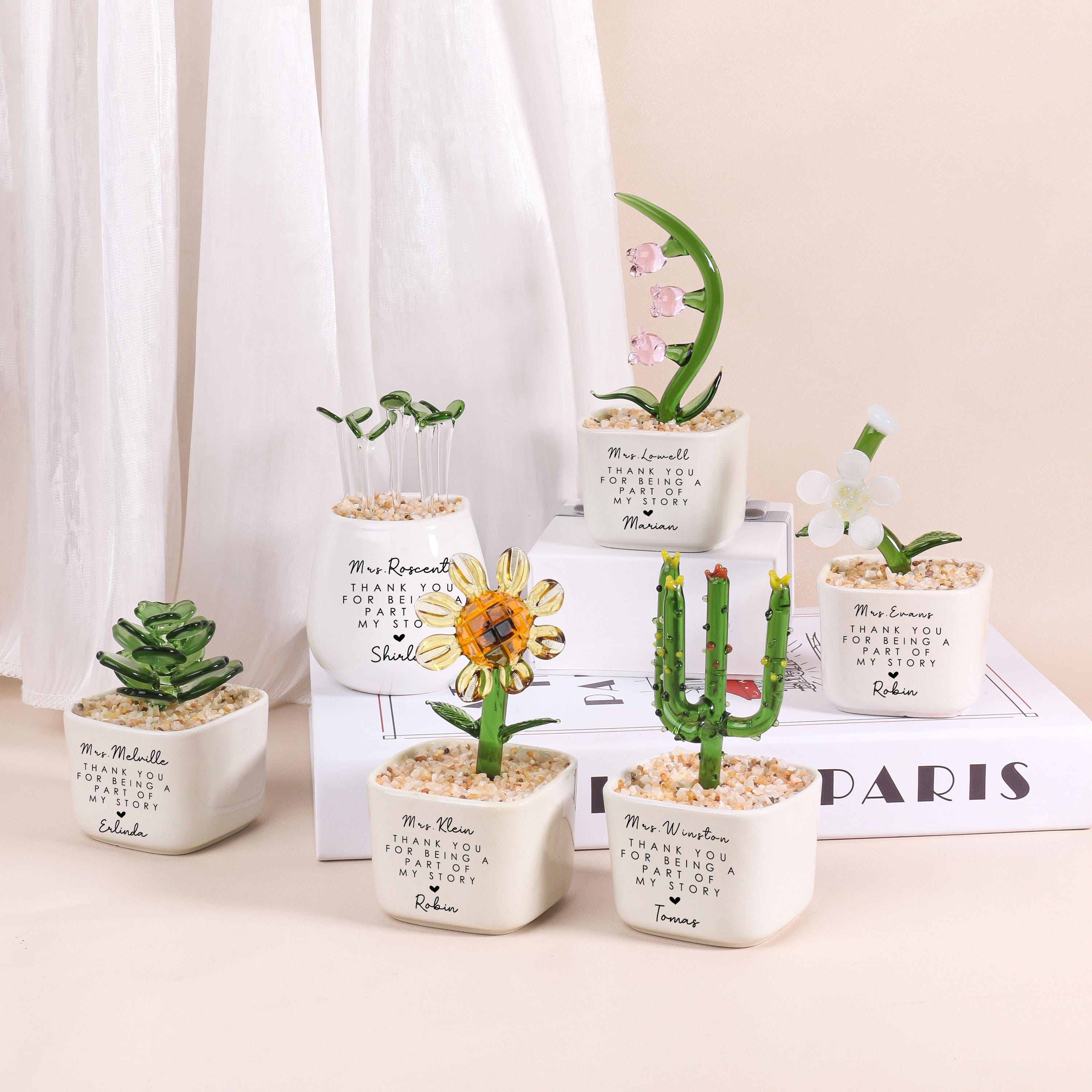 ステンドグラスの花のカスタム鉢植え | 成長を助けてくれてありがとう 