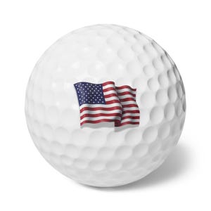 Patriotic Flag Golf Ball Set, Office Decor, Sports Room Decor, USA Flag Design, Golf Accessories, Golf Gift Set, Golf Lover Gift Idea