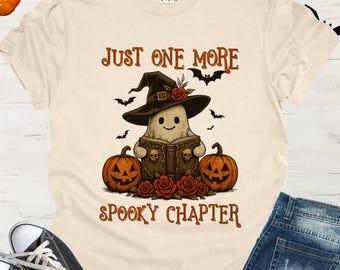 Spooky Ghost Reading Book Halloween T-Shirt  Library Teacher Gift Mothers Day Gift
