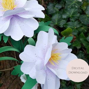 Easy Paper Flower Tutorial - Paper Flower Templates - Cricut File - SVG/PDF - Small Flowers - Commerical Use- Stemmed Paper Flower