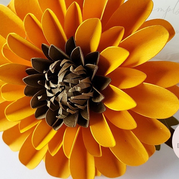 Easy Paper Flower Tutorial - Paper Flower Templates - Cricut - 3D Flowers - SVG - PDF - Small Flowers - Party Decor - Sunflower