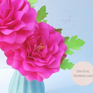 Easy Paper Flower Tutorial - Paper Flower Template - DIY Flowers - 3D Flowers - SVG/PDF - Party Flower Decor - Loranda Flower