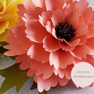 Tutorial fácil de flores de papel - Plantillas de flores de papel - Flores DIY - Flores de papel 3D - SVG/DXF/PDF - Flores pequeñas - Frances Flower
