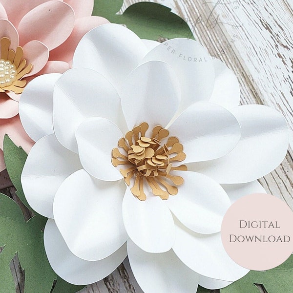 Tutoriel de fleur de papier facile - Modèles de fleurs en papier - Fleurs de bricolage - Fleurs 3D - SVG/PDF - Petites fleurs - Décor de fête - Abigail Flower