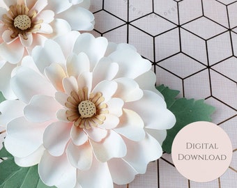 Paper Flower Template - SVG Files - Handmade Flowers - Cricut Flowers - Easy Tutorial - Flower Templates - DXF Files - Flower Tutorials