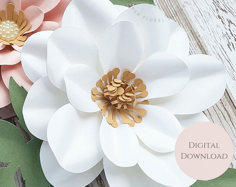 Easy Paper Flower Tutorial - Paper Flower Templates - DIY Flowers - 3D Flowers - SVG/PDF - Small Flowers - Party Decor - Abigail Flower