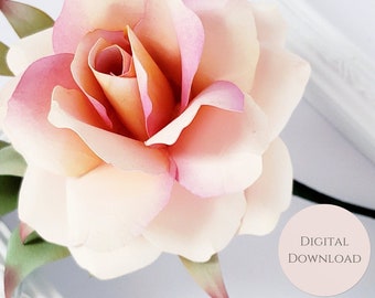 Easy Paper Flower Tutorial - Paper Flower Templates - DIY Flowers - 3D Flowers - SVG/PDF - Small Flowers - Party Decor - Cybil Rose