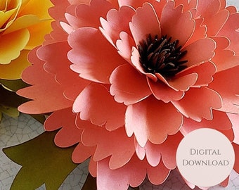 Frances Flower: Paper Flower Tutorial & Templates (SVG/DXF/PDF)
