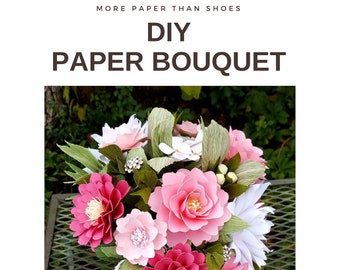 Easy Paper Flower Tutorial - Paper Flower Templates - DIY Wedding Bouquet - Wedding Flowers - SVG Files- Small DIY Flowers templates -