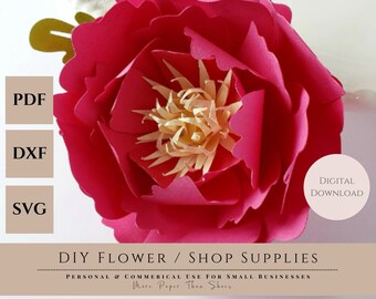SVG File - Paper Flower Tutorial - Paper Flower Templates - Cricut SVG - 3D Flowers - SVG - Small Flowers - Party Decor - Flower Pattern