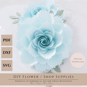 Easy Paper Flower Tutorial - Paper Flower Templates - Cricut - 3D Flowers - SVG - PDF - Small Flowers - Party Decor - Isabella Flower