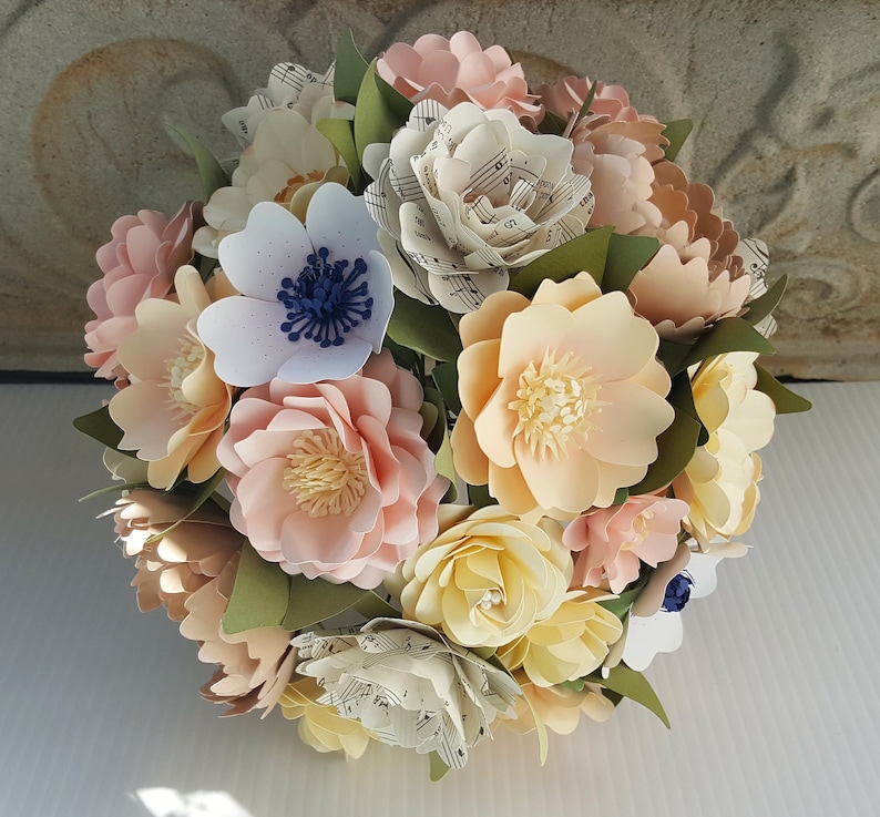 Paper Bouquet Paper Flower Bouquet Handmade Bouquet Pink Etsy