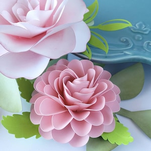 Easy Paper Flower Tutorial Paper Flower Templates Ashley & Dahlia 3D Flowers SVG/PDF Small Flowers Party Decor Flower Bundle image 3