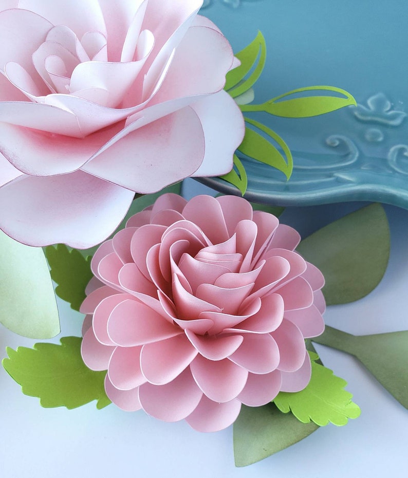 Easy Paper Flower Tutorial Paper Flower Templates Ashley & Dahlia 3D Flowers SVG/PDF Small Flowers Party Decor Flower Bundle image 3