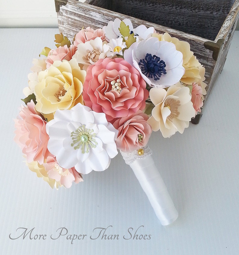 Paper Bouquet Paper Flowers Wedding Bouquet Bride or Etsy