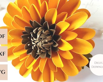 Paper Sunflower Template: DIY 3D Flower Tutorial (SVG, PDF)