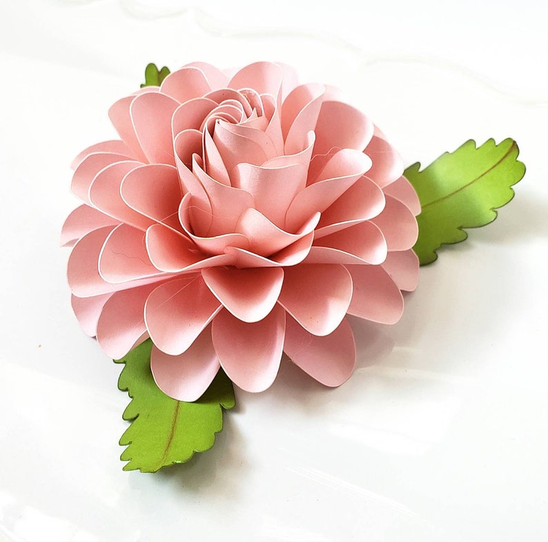 Easy Paper Flower Tutorial Paper Flower Templates Cricut 3D Flowers SVG PDF Small Flowers Party Decor Round Ball Dahlia image 2