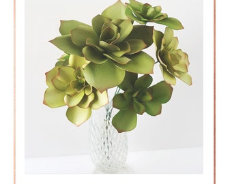 Paper Flowers, Paper Succulent, DIY Paper Flowers, Paper Flowers PDF - Paper Flower Tutorial, Paper Flower Template -Succulents