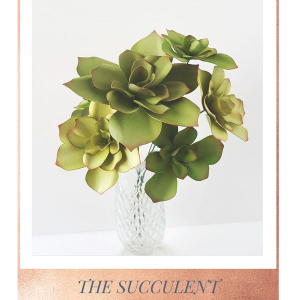 Paper Flowers, Paper Succulent, DIY Paper Flowers, Paper Flowers PDF - Paper Flower Tutorial, Paper Flower Template -Succulents
