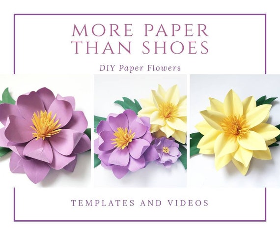 Download Easy Paper Flower Tutorial Paper Flower Templates Spring Flower Set 3d Flowers Svg Pdf Small Flowers Party Decor By More Paper Than Shoes Catch My Party