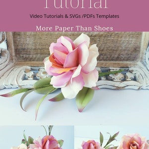 Easy Paper Flower Tutorial Paper Flower Templates DIY Flowers 3D Flowers SVG/PDF Small Flowers Party Decor Cybil Rose image 4