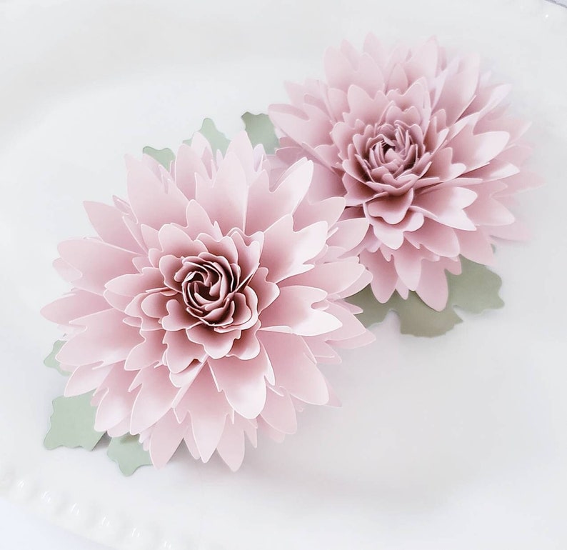 Easy Paper Flower Tutorial Paper Flower Templates Cricut 3D Flowers SVG PDF Small Flowers Party Decor Matilda Flower image 1