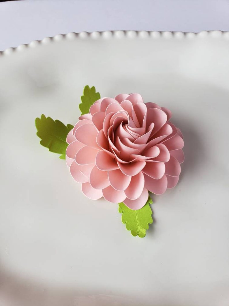 Easy Paper Flower Tutorial Paper Flower Templates Cricut 3D Flowers SVG PDF Small Flowers Party Decor Round Ball Dahlia image 3