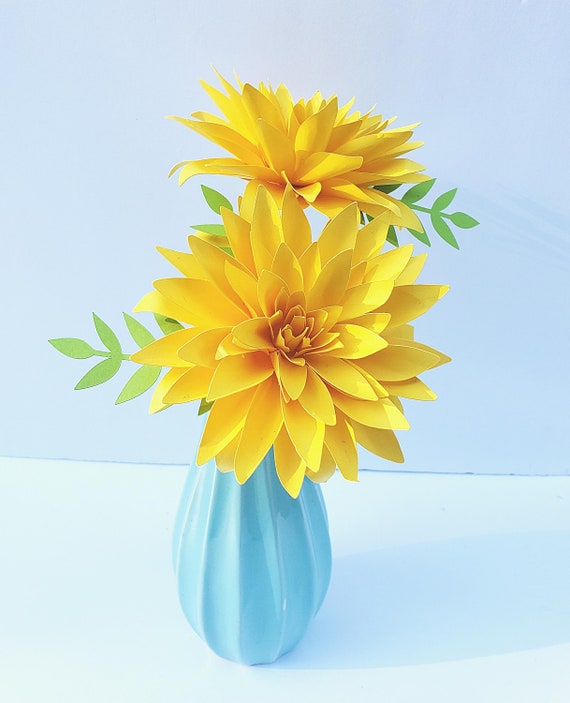 Easy Paper Flower Tutorial - Paper Flower Template - DIY Flowers - 3D Flowers - SVG/PDF - Small Flowers - Party Decor - Spikey Tipped Dahlia Il_570xn