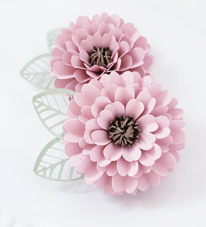 Tutoriel de fleur de papier facile Modèles de fleurs en papier Fleurs de bricolage Fleurs 3D SVG/PDF Petites fleurs Décor de fête Fleur de Zinnia image 5