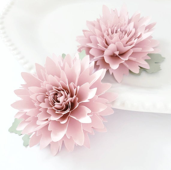 Easy Paper Flower Tutorial Paper Flower Templates Cricut Etsy