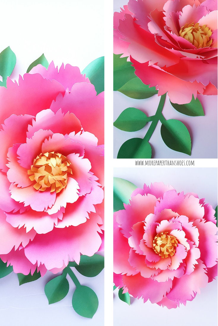 Easy Paper Flower Tutorial Paper Flower Template DIY Flowers 3D Flowers  SVG/PDF Party Flower Decor Loranda Flower 