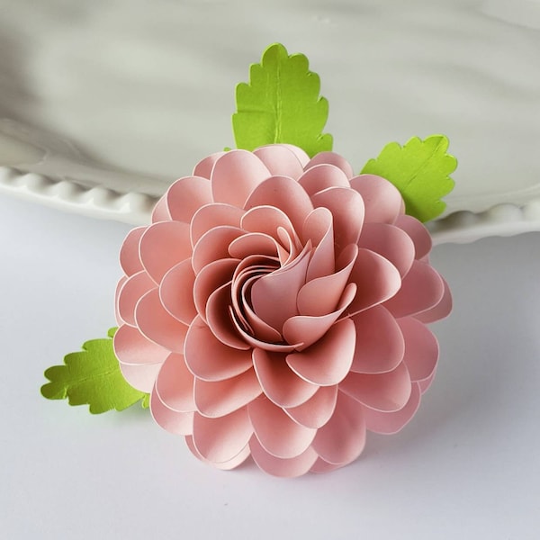 Easy Paper Flower Tutorial - Paper Flower Templates - Cricut - 3D Flowers - SVG - PDF - Small Flowers - Party Decor - Round Ball Dahlia