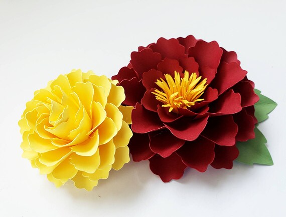 Download Easy Paper Flower Tutorial Paper Flower Templates Etsy