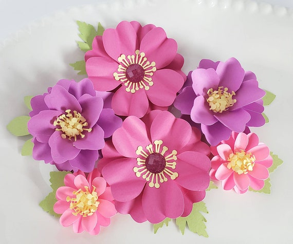 paper flowers paper embellishments flower embellishments flower embellishments craft supplies scrapbook supplies ready to ship pes09 paper flower embellishment