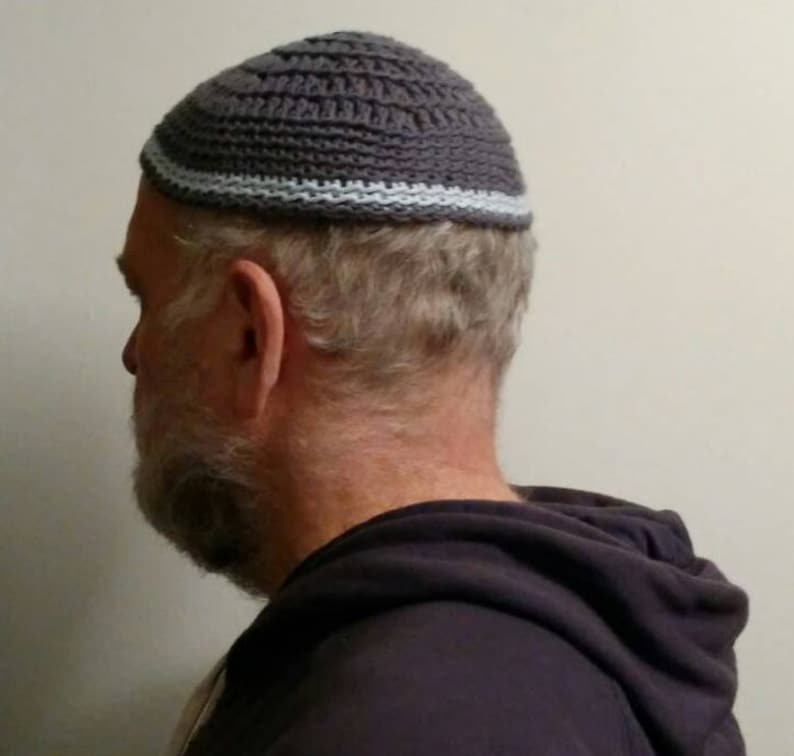Kippot, Kippah, Extra Large Crochet Kippot, Jewish Head Covering, Cotton Kippot image 7