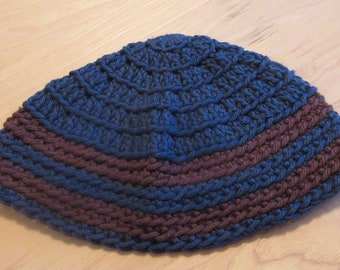 Kippot, Extra Large Crocheted Kippa, Cotton Kippah, Jewish Head Covering, READY TO SHIP