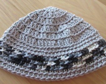 Kippot, Extra Large Crocheted Kippa, Cotton Kippah, Jewish Head Covering