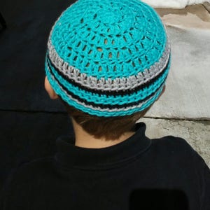 Kippot, Kippah, Extra Large Crochet Kippot, Jewish Head Covering, Cotton Kippot image 6