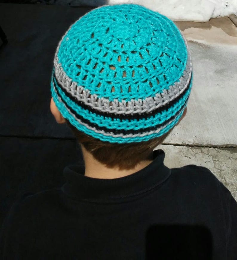 Kippot, Kippah, Extra Large Crochet Kippot, Jewish Head Covering, Cotton Kippot image 6