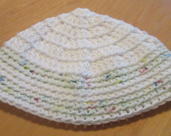 Kippot, Extra Large Crocheted Kippa, Cotton Kippah, Jewish Head Covering, READY TO SHIP