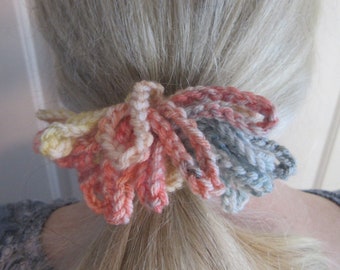 Ponytail holder, Crocheted ponytail holder, Multi Colored Hair Accessory, Scrunchie