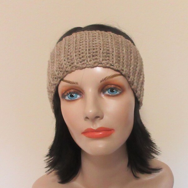 Ear Warmer, Crochet Ear Warmer, Beige Ear Warmer