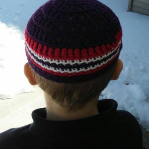 Black Kippot, Kippot, Extra Large Crocheted Kippot, Jewish Head Covering, Cotton Kippot image 5