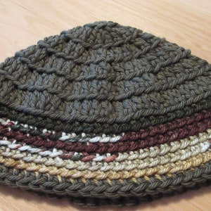 Kippot, Extra Large Crocheted Kippa, Cotton Kippah, Jewish Head Covering image 2