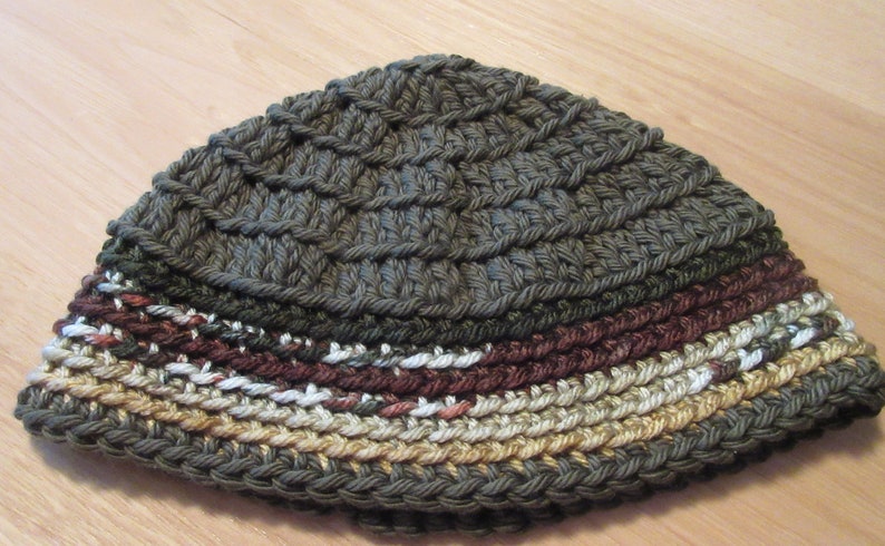 Kippot, Extra Large Crocheted Kippa, Cotton Kippah, Jewish Head Covering image 2