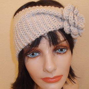 Linen Headband Wide Flower Headband Headband Ear Warmer Cold Weather Headband