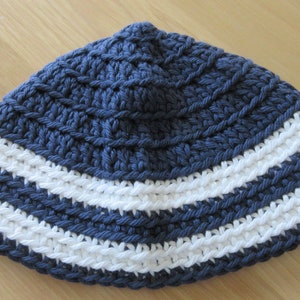 Kippot, Extra Large Crocheted Kippa, Cotton Kippah, Jewish Head Covering image 2