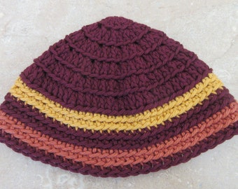 Kippot, Extra Large Crocheted Kippa, Cotton Kippah, Jewish Head Covering